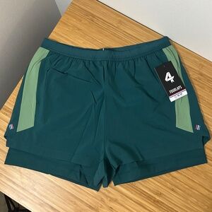 NWT FOURLAPS COMMAND SHORT DEEP TEAL/DARK IVY